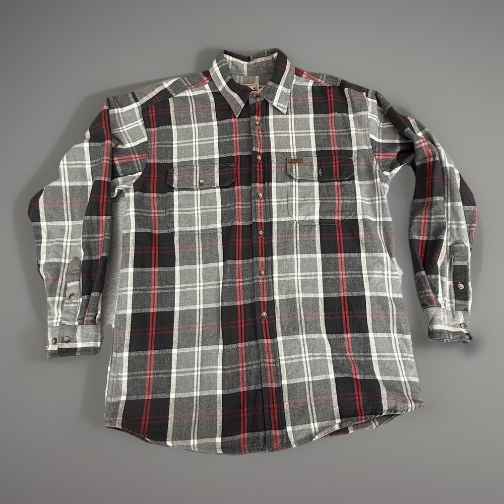 Woolrich Mens Large Multicolor Plaid Flannel Shirt Long Sleeve Cotton Button Up